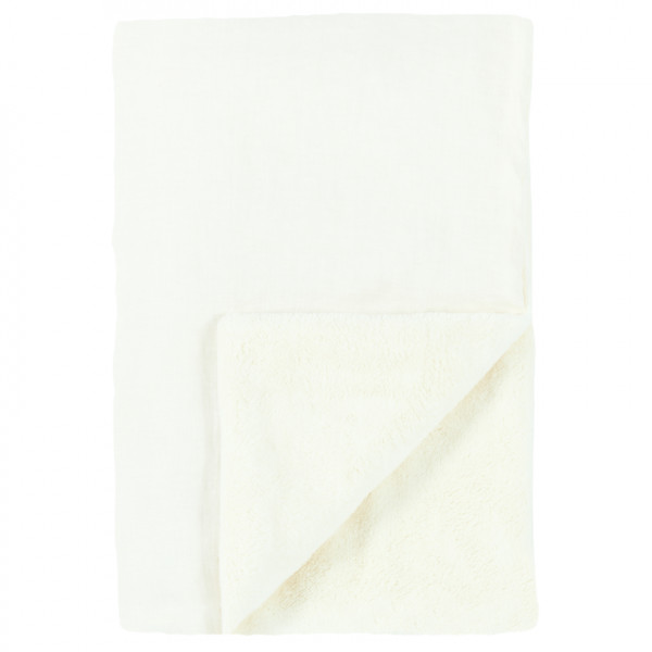 Couverture d'hiver Brodée L1N0 en lin français - Off white