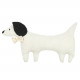 Coussin L1N0 en lin français lavé - Chien Toby greige