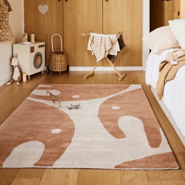 Tapis tufté coton bio - Eléphant moka
