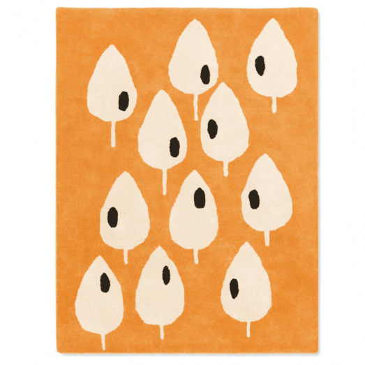 Tapis tufté coton bio - Forêt abricot