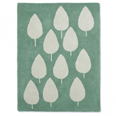 Tapis tufté coton bio - Forêt vert