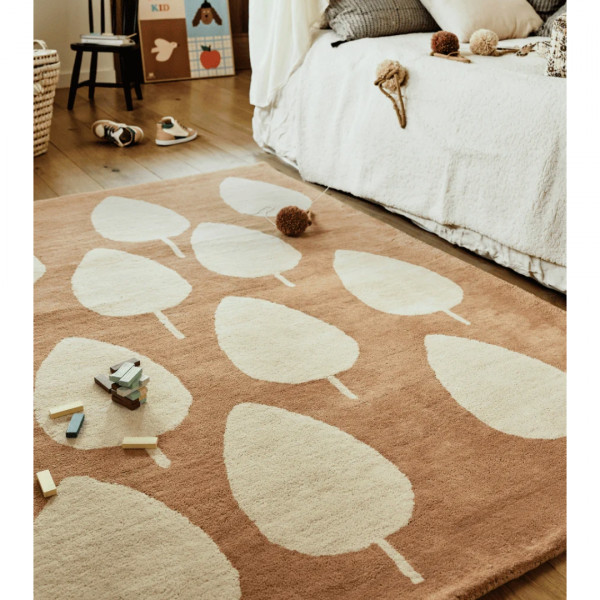 Tapis tufté coton bio - Forêt moka