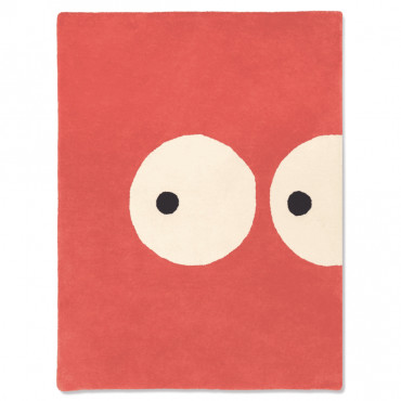 Tapis tufté coton bio - Zoeils rouge