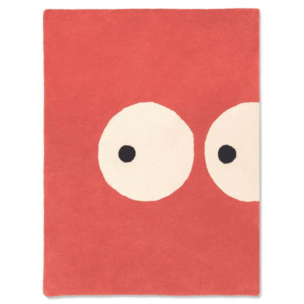 Tapis tufté coton bio - Zoeils rouge