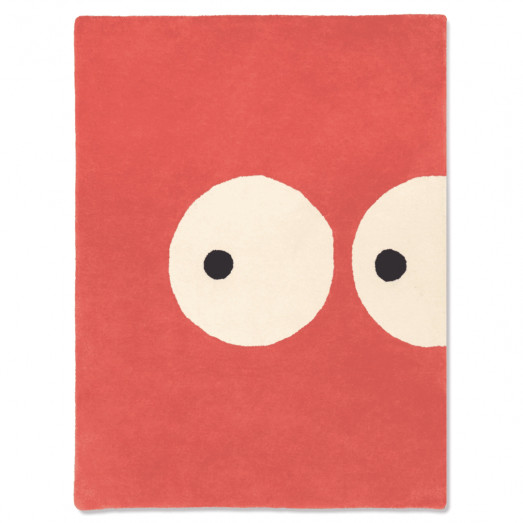 Tapis tufté coton bio - Zoeils rouge