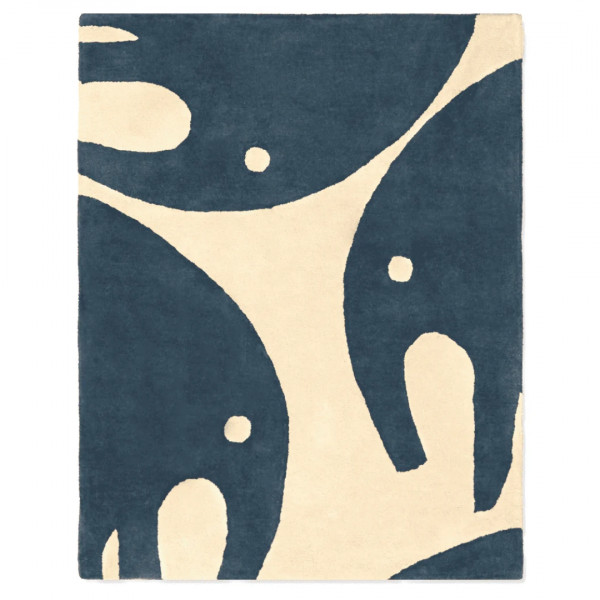 Tapis tufté coton - Eléphant bleu