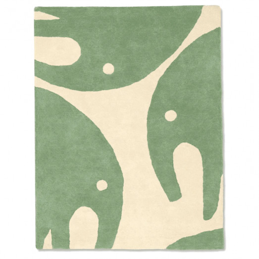 Tapis tufté coton - Eléphant vert
