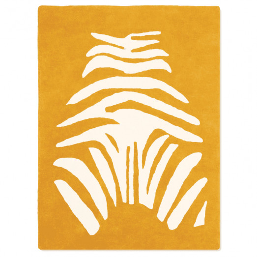Tapis tufté coton bio - Zèbre abricot