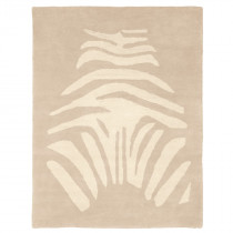 Tapis tufté coton bio - Zèbre beige