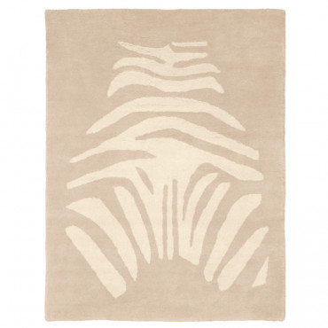Tapis tufté coton bio - Zèbre beige