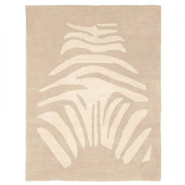 Tapis tufté coton bio - Zèbre beige
