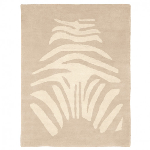 Tapis tufté coton bio - Zèbre beige