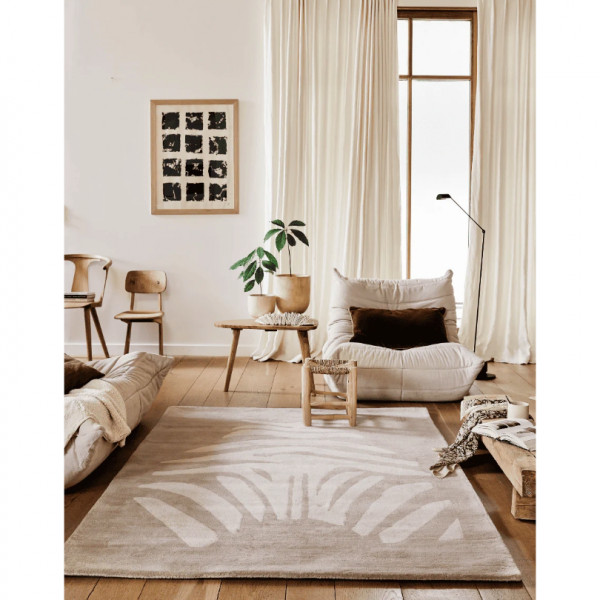 Tapis tufté coton bio - Zèbre beige