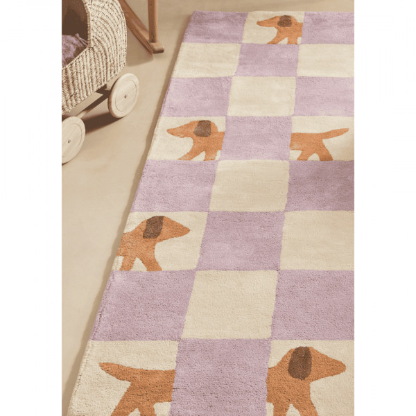 Tapis tufté coton bio - Walter Damier lilas