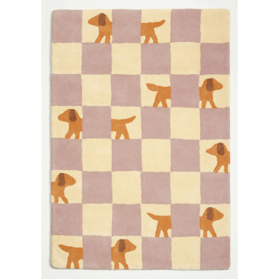 Tapis tufté coton bio - Walter Damier lilas