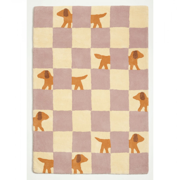 Tapis tufté coton bio - Walter Damier lilas