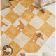 Tapis tufté coton bio - Walter damier ocre