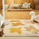 Tapis tufté coton bio - Oiseaux ocre