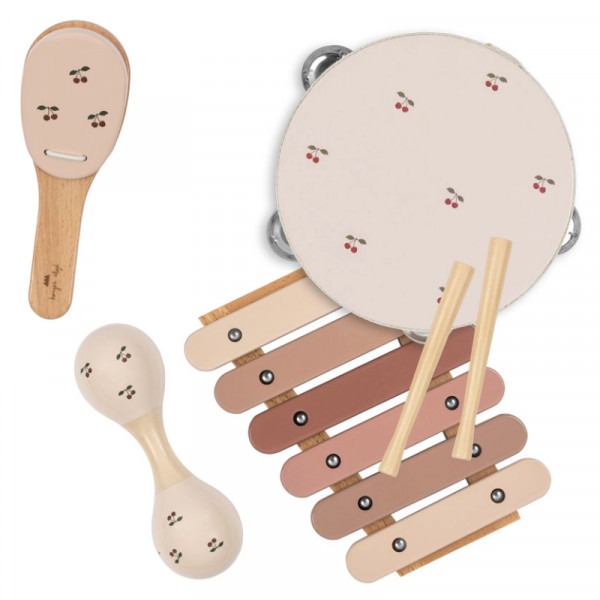 Valise avec 4 instruments de musique - Cherry