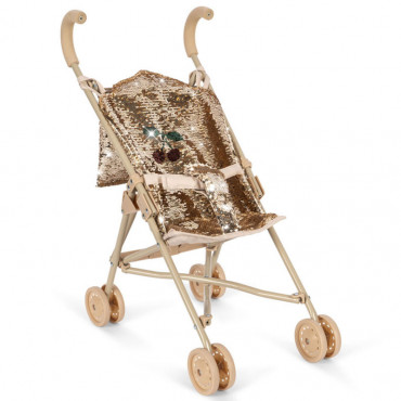 Poussette paillettes pour poupée - Glitter cherry