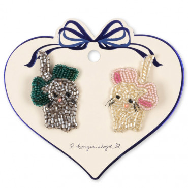 Lot de 2 barrettes à pinces - Chat