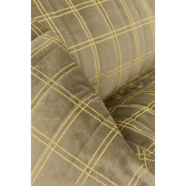 Pouf fauteuil Chelsea Eco-velours - Light green lemon windowpane