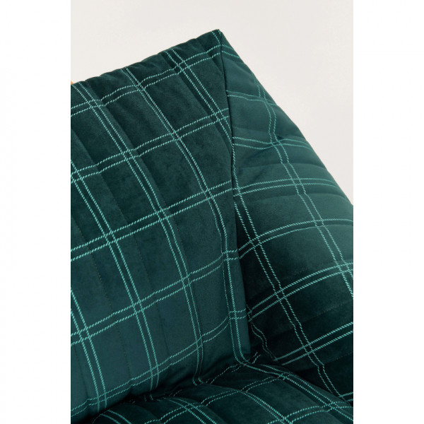 Pouf fauteuil Chelsea Eco-velours - Green mint windowpane