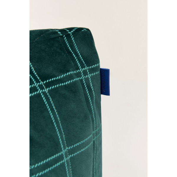 Pouf fauteuil Chelsea Eco-velours - Green mint windowpane