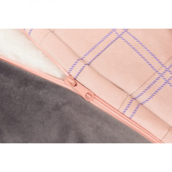 Pouf fauteuil Chelsea Eco-velours - Pink purple windowpane