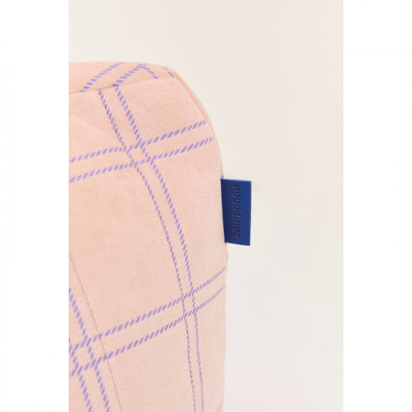 Pouf fauteuil Chelsea Eco-velours - Pink purple windowpane