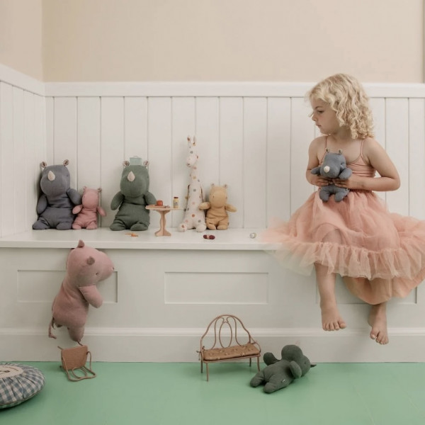 Peluche Safari Friends Hippo - Cream yellow