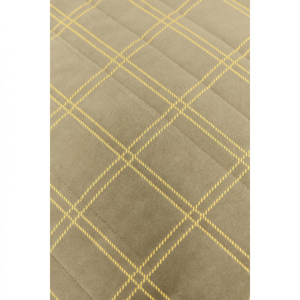 Long pouf enfant Oasis eco-velours - Light green lemon windowpane