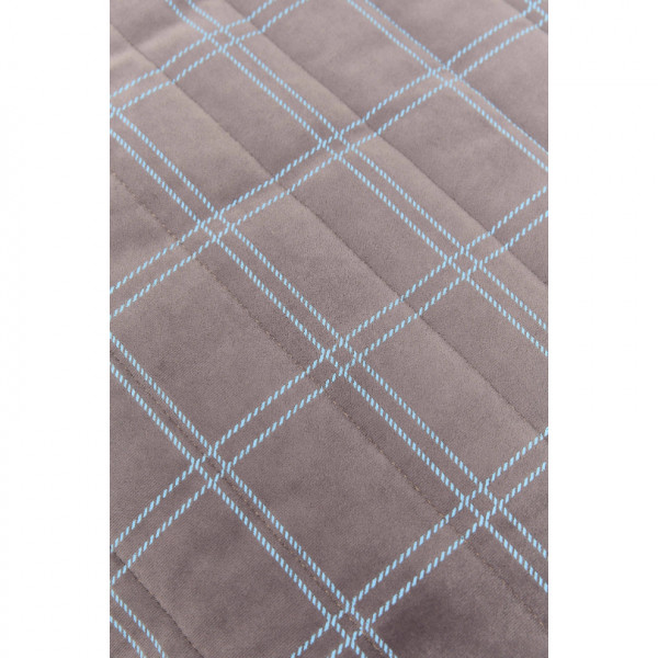 Long pouf enfant Oasis eco-velours - Grey blue windowpane