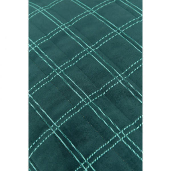 Long pouf enfant Oasis eco-velours - Green mint windowpane