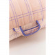 Long pouf enfant Oasis eco-velours - Pink purple windowpane