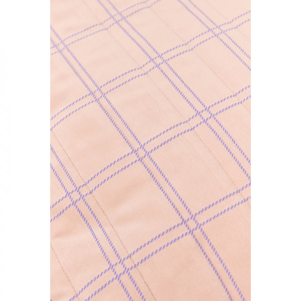 Long pouf enfant Oasis eco-velours - Pink purple windowpane