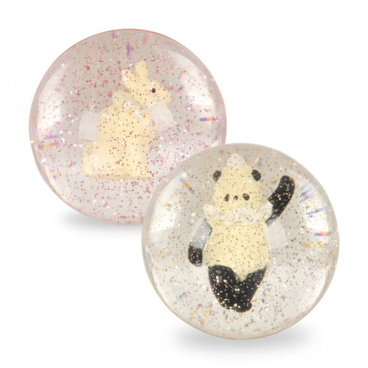 Lot de 2 balles rebondissantes 3D - Bunny & Panda