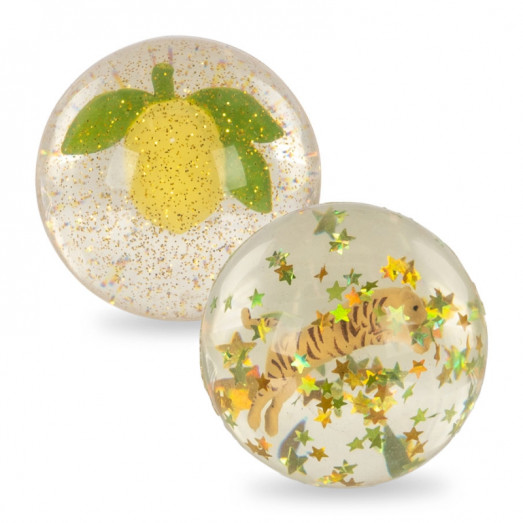 Lot de 2 balles rebondissantes 3D - Citron et Tigre