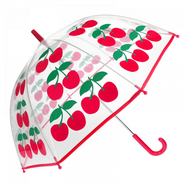 Parapluie enfant transparent - Cerise