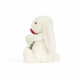 Peluche lapin Bashful blanc avec sa rose