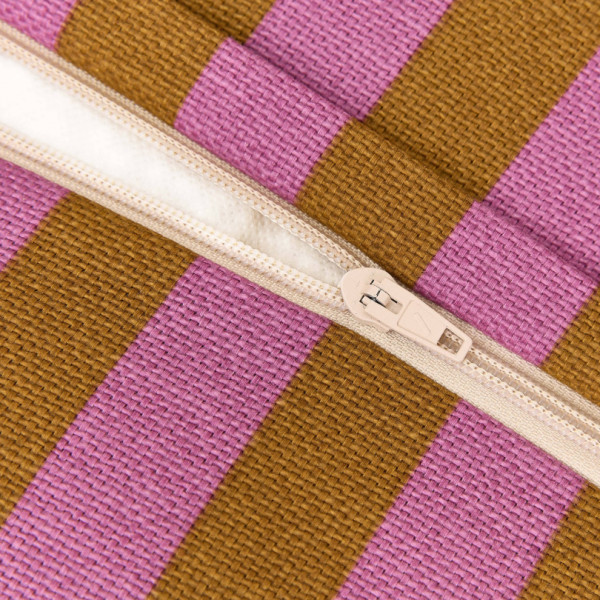 Long pouf enfant Bliss - Pink curry stripes