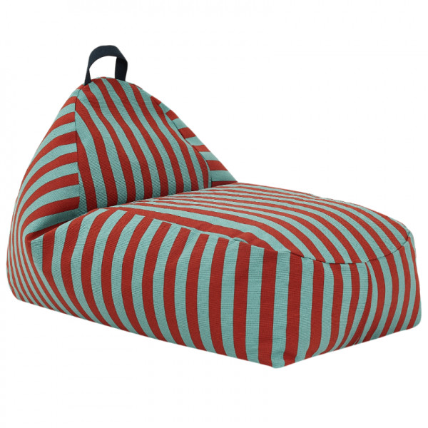 Long pouf enfant Bliss - Red teal green stripes