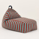 Long pouf enfant Bliss - Red teal green stripes