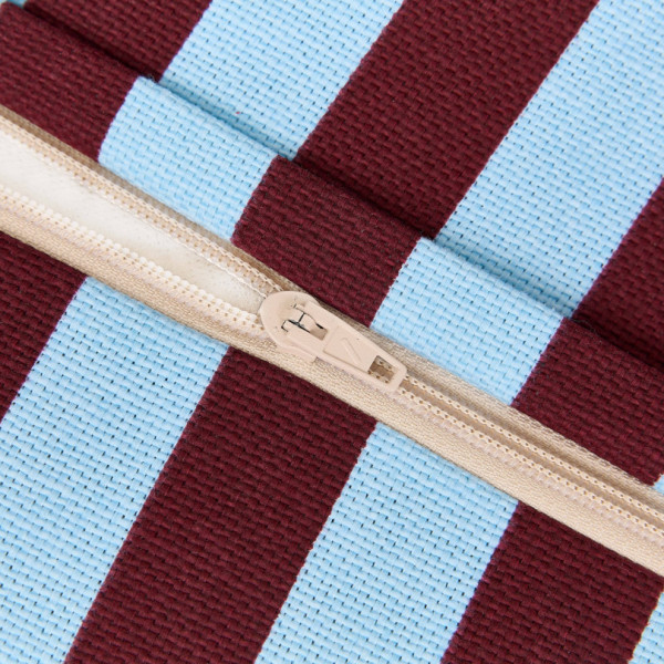 Long pouf enfant Bliss - Burgundy blue stripes