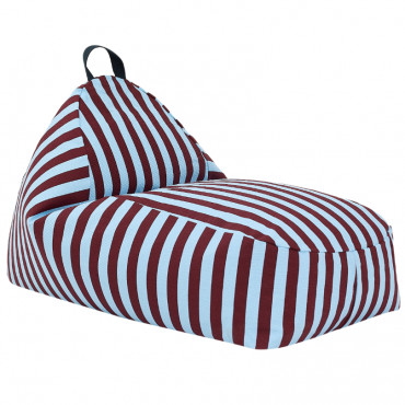 Long pouf enfant Bliss - Burgundy blue stripes