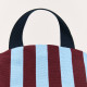 Long pouf enfant Bliss - Burgundy blue stripes