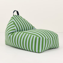 Long pouf enfant Bliss - Green blue stripes