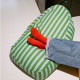 Long pouf enfant Bliss - Green blue stripes
