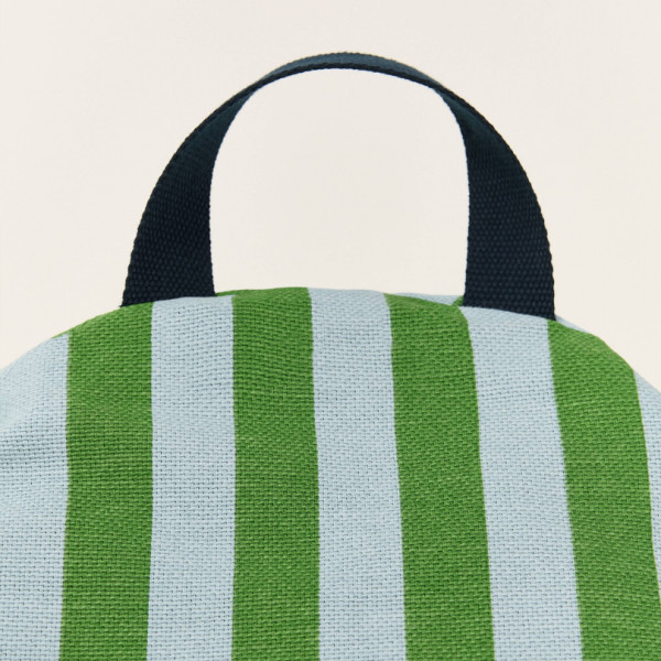 Long pouf enfant Bliss - Green blue stripes
