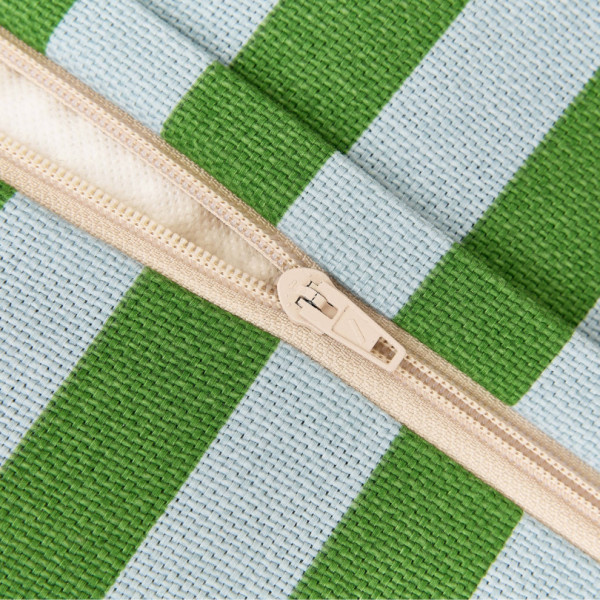 Long pouf enfant Bliss - Green blue stripes